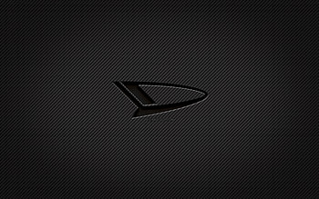 Daihatsu carbon logo, , grunge art, carbon background, creative, Daihatsu black logo, cars brands, Daihatsu logo, Daihatsu HD wallpaper