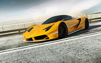 Ferrari, Cars, Side View, Render, F706 Yellow HD wallpaper