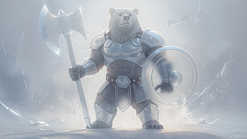 Polar Bear Warlord —, Shield HD wallpaper