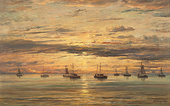 Sunset Sail Painting, Painting, canvas, oil, art HD wallpaper
