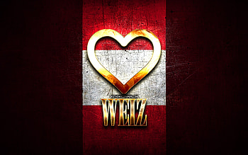 I Love Weiz, austrian cities, golden inscription, Day of Weiz, Austria, golden heart, Weiz with flag, Weiz, Cities of Austria, favorite cities, Love Weiz HD wallpaper
