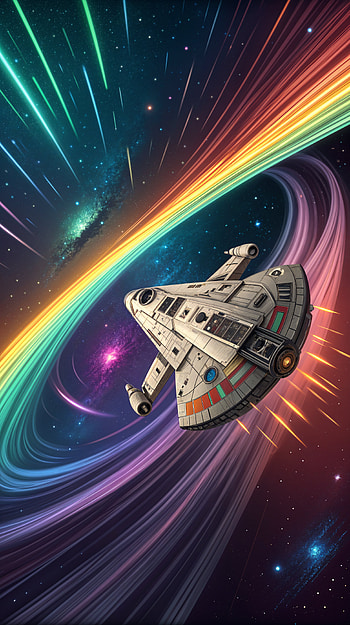 Warp Speed: A Stellar Adventure, space, spaceship, galaxy, colorful HD phone wallpaper