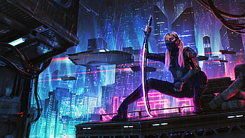 Neon Assassin, warrior, sword, neon, artist, artwork, digital-art, deviantart HD wallpaper