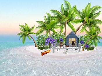 Tropical Beach, Boat, Vacation, Resort, House, Sand, Sea, Beach HD wallpaper
