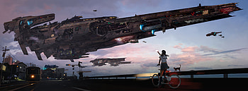 Taking Of Spaceship, anime-girl, anime, artist, artwork, digital-art HD wallpaper