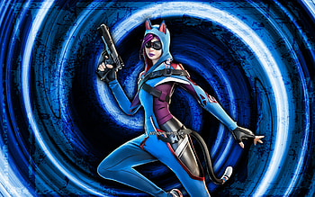 Vix, blue grunge background, Fortnite, vortex, Fortnite characters, Vix Skin, Fortnite Battle Royale, Vix Fortnite HD wallpaper