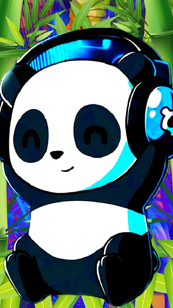 Panda Vibes, cute_panda, art, music HD phone wallpaper