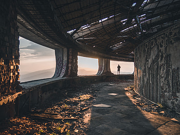 Cities, Human, Person, Loneliness, Bulgaria, Ruin, Ruins, Buzludzha HD wallpaper