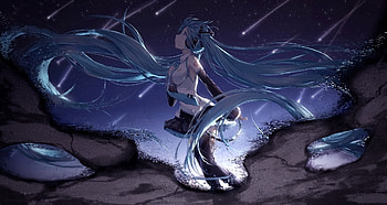 Hatsune miku, long hair anime girl, anime HD wallpaper