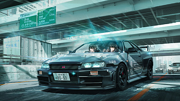Anime Girls Are Sitting Inside Car Under Bridge Anime Girl HD wallpaper