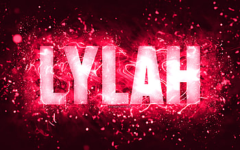 Happy Birtay Lylah, , pink neon lights, Lylah name, creative, Lylah Happy Birtay, Lylah Birtay, popular american female names, with Lylah name, Lylah HD wallpaper