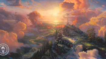 paradise in the sky, paradise, religious, sky, mountains HD wallpaper