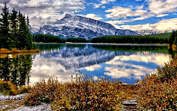 Beautiful View, landscape, peaceful, beautiful, grass, beauty, lake, reflection, clouds, view, nature, sky, mountains, splendor, water, lovely HD wallpaper