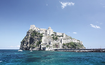 Aragonese Castle, Ancient Fortress, Landmark, Volcanic Island HD wallpaper