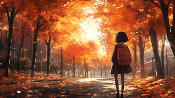 Autumn Serenity: Anime Girl, Anime, anime girl, autumn anime HD wallpaper