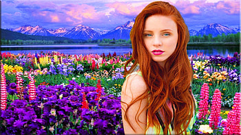 Beautiful Redhead, floral, red hair, beauty, ginger, lady, flower, female, sexy, landscape, gorgeous, girl, beautiful, woman, pretty, red head, flowers, women, redhead, lovely HD wallpaper