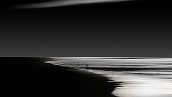 Waves Of Silence , mountains, dark, waves, monochrome, black-and-white, nature HD wallpaper