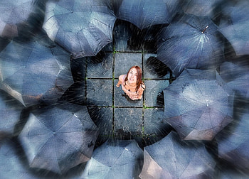 Rain, umbrella, people, woman HD wallpaper