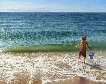 Sea Of Dreams, sea, dreams, boy, blue bucket HD wallpaper