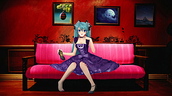 Purple Dress, shoes, , couch, nice, hatsune, adorable, loli, female, sweet, lipsticks, hatsune miku, frame, twintail, house, gorgeous, girl, kawaii, anime girl, anime, pretty, twin tail, lolita, lovely, home, chair, cute, living room, vocaloid, twin tails, dress, long hair, miku hatsune, beauty, miku, vocaloids, twintails, angelic, wall, beautiful, green hair HD wallpaper