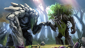 Preview dota 2, treant protector, trees, art HD wallpaper