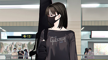 Anime Girl With Mask Wearing Black Dress Anime Girl HD wallpaper