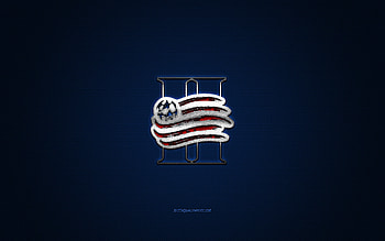 New England Revolution II, American soccer club, blue logo, blue carbon fiber background, USL League One, soccer, Greater Boston, USA, New England Revolution II logo HD wallpaper