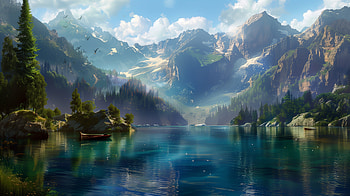 Mountain Lake Serenity -, lake, mountain, landscape, nature, scenic HD wallpaper