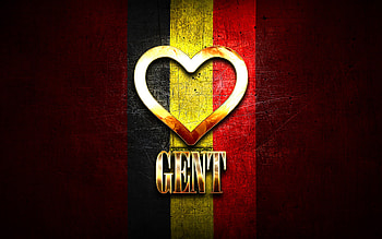 I Love Gent, belgian cities, golden inscription, Day of Gent, Belgium, golden heart, Gent with flag, Gent, Cities of Belgium, favorite cities, Love Gent HD wallpaper