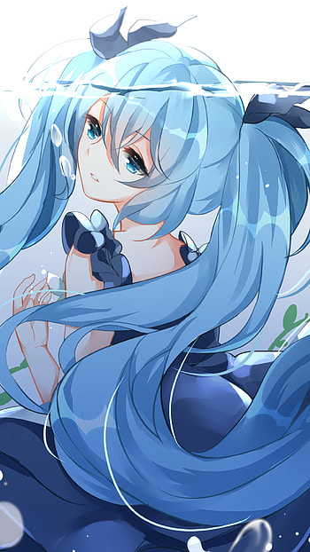 Hatsune Miku, water, blue eyes, blue hair, Hatsune Miku, long hair, Anime, Vocaloid HD phone wallpaper