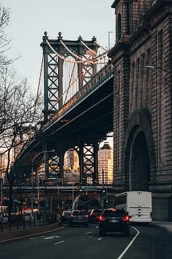 Cities, Architecture, Cars, City, Road, Bridge HD phone wallpaper