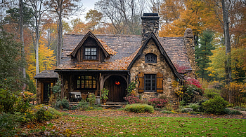 Cozy Cottage Retreat: A Stunning Ultra, cottage, Autumn, nature, Landscaping HD wallpaper