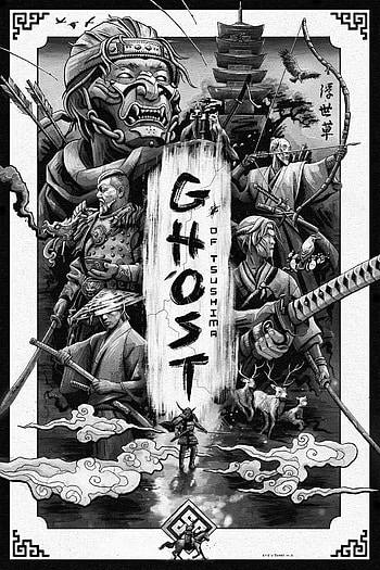 Ghost Of Tsushima, monochrome graphy, art, Gaming HD phone wallpaper