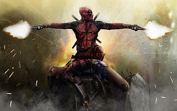 Deadpool, wonder woman, art HD wallpaper