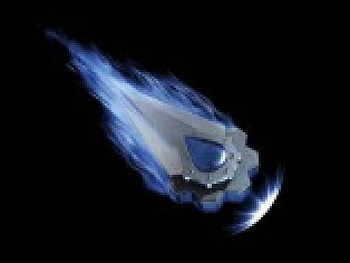Headed for Earth, white light, grey object, blue flames HD wallpaper