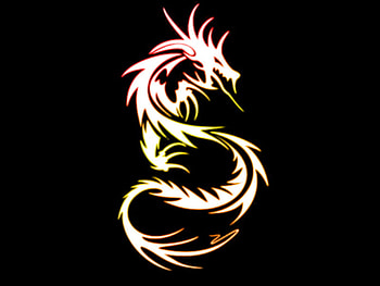 colorful dragon, dragon, rainbow HD wallpaper