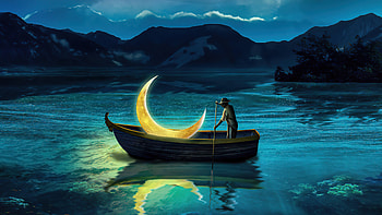 I Get You The Moon, manipulation, moon, artist, artwork, digital-art, deviantart HD wallpaper