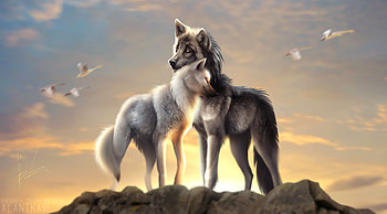Wolves Love, wolf, artist, artwork, digital-art, deviantart HD wallpaper