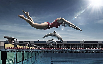 Funny, Sports, People, Swimming HD wallpaper