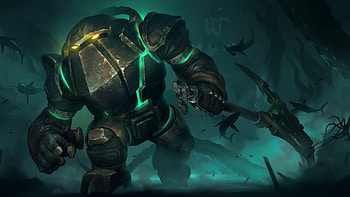 Nautilus Axe, Concept art, Runeterra weapon, Powerful golem HD wallpaper