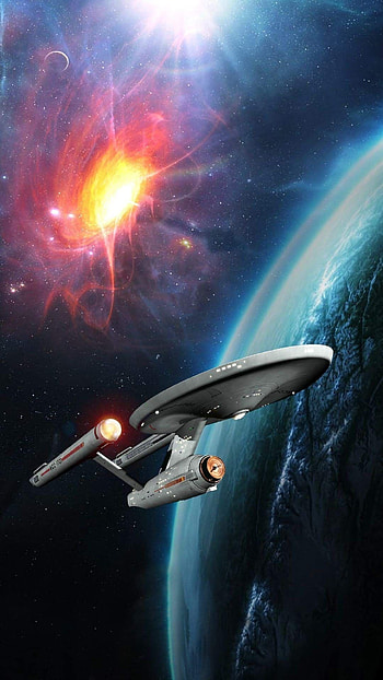 Star Trek starships, Artistic portrayals, Starfleet armada, Captivating artwork HD phone wallpaper