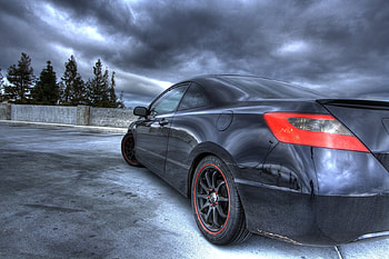 Dead area, blue, black, car, trees, area HD wallpaper