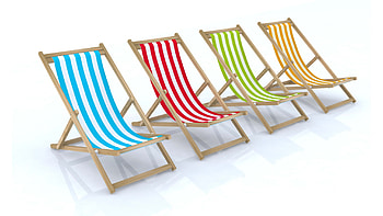Lounge chairs, blue, white, lounge chair, summer, stripes, green, yello, red, texture, vara HD wallpaper