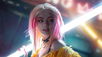 The Cyberpunk Girl Cosplay , cyberpunk, girls, cosplay, deviantart HD wallpaper