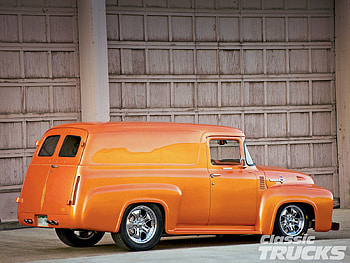 F 100, ford, rod, orange, panel HD wallpaper