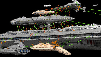 Battle of Endor with 71.000 pieces Super Star Destroyer HD wallpaper