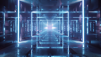 Endless Neon Lights Infinity Mirror, neon, tunnel, futuristic, technology HD wallpaper