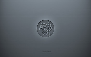 IOTA logo, gray creative background, IOTA sign, gray paper texture, IOTA, gray background, IOTA 3d sign HD wallpaper
