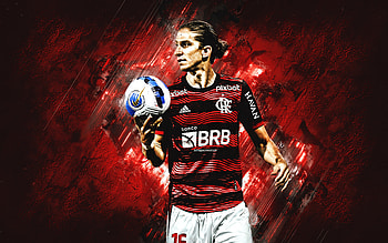 Filipe Luis, Flamengo, Brazilian football player, Clube de Regatas do Flamengo, red stone background, football, Brazil HD wallpaper