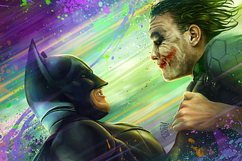 Batman Joker The Interrogation, batman, joker, superheroes, artwork, digital-art, art, deviantart HD wallpaper